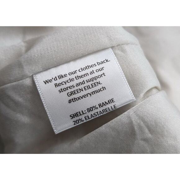 Eileen Fisher Jacket Tan Zip Front Lined Ramie Blend 3/4 Sleeve Women's 1X - Picture 6 of 7